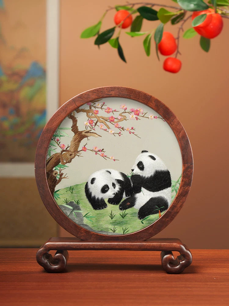 Su Embroidery Table Screen — Desk Format