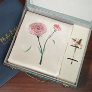 Carnation, Pink / Scarf + Embroidered Brooch