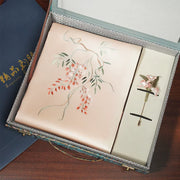 Wisteria, Pink / Scarf + Embroidered Brooch