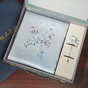 Wisteria, Blue / Scarf + Embroidered Brooch